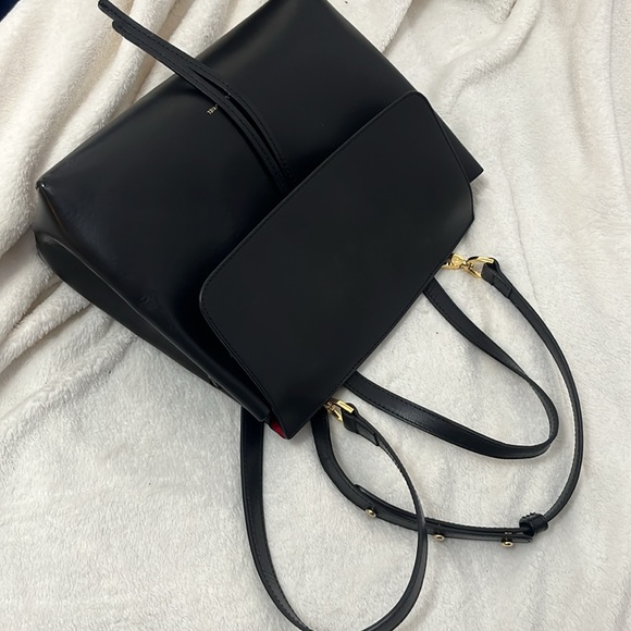 Mansur Gavriel Lady bag in black leather red interiorr Shoulder Bags